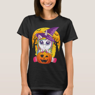 Fun Retro Halloween Gifts Cute Witchy Unicorn Girl T-Shirt