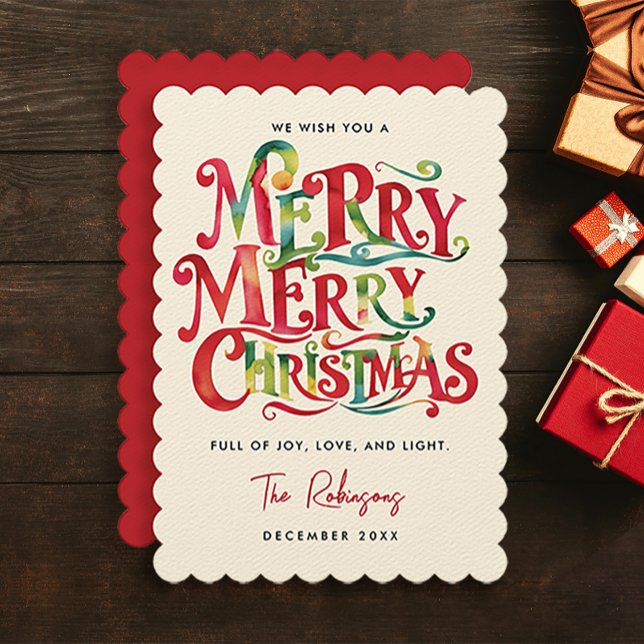 Fun Retro Merry Christmas Colourful Watercolor Typ (Creator Uploaded)