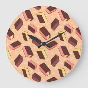 Fun Retro Neapolitan Ice Cream Sandwich Large Clock