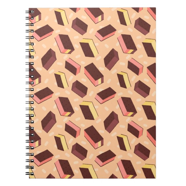 Fun Retro Neapolitan Ice Cream Sandwich Pattern Notebook (Front)