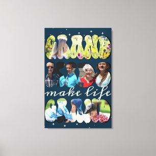 Fun Retro Photo Collage Quote for Grandparents Canvas Print