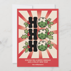 Fun Retro Pickleball Christmas Your Custom Text Holiday Card