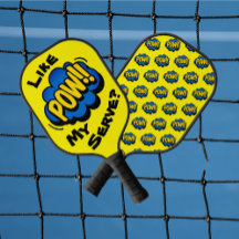 Fun Retro Pop Art Pickleball Paddle