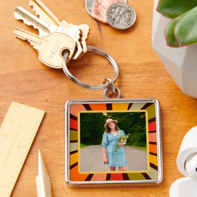 Fun Retro Pretty Modern Photo Inspirivity Keychain (Creator Uploaded)