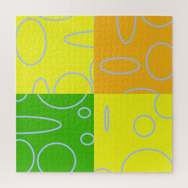 Fun Retro Quad Yellow Green Orange  Jigsaw Puzzle (Vertical)