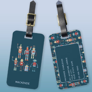Fun Retro Robot 1950s Style  Luggage Tag