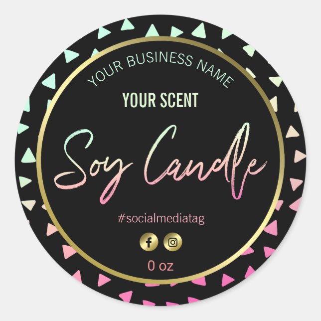 Fun Retro Soy Candle Labels (Front)