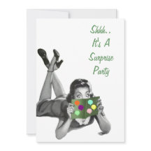 Fun Retro Surprise Party Announcements Invitations