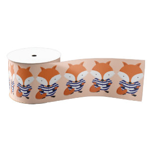 Fun Retro Swimsuit Fox Animal Grosgrain Ribbon