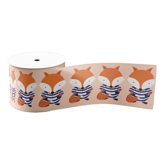Fun Retro Swimsuit Fox Animal Grosgrain Ribbon (Spool)
