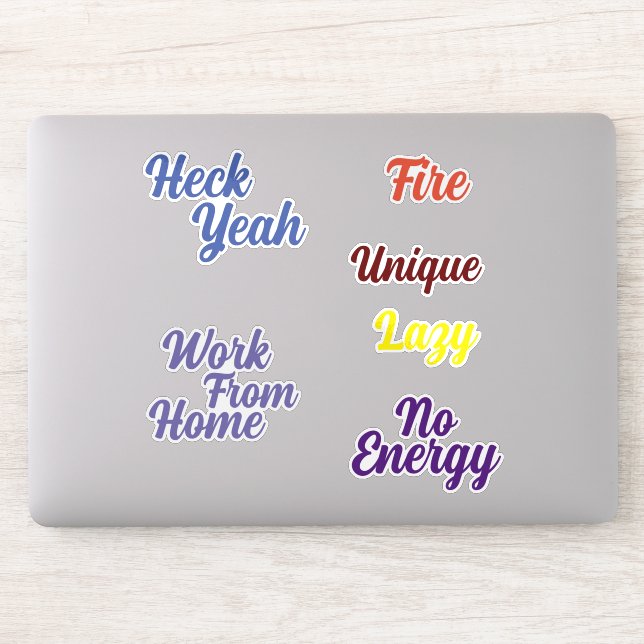 Fun Retro Typography Colourful Custom Cut Vinyl (Computer)