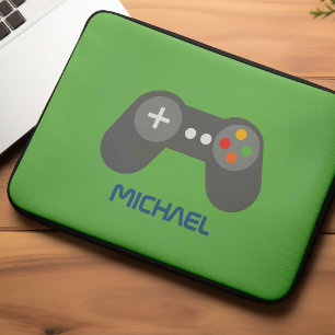 Fun Retro Video Game Controller Kids Personalised Laptop Sleeve