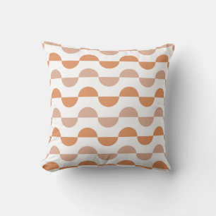 Fun Retro Wavy Semi Circle Apricot Peach Cushion