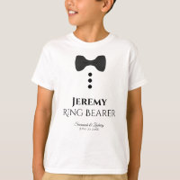 Fun Ring Bearer Black Tie Wedding T-shirt