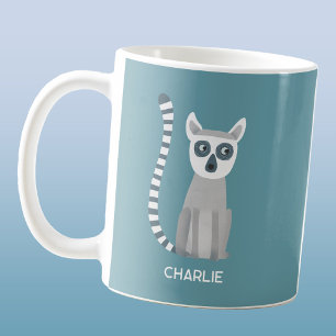 Fun Ring Tailed Lemur Personalised Name Coffee Mug