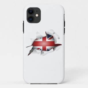 Fun Ripped Hole With Union jack Flag iPhone 11 Case