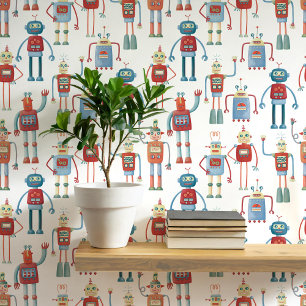 Fun Robot Pattern Wallpaper