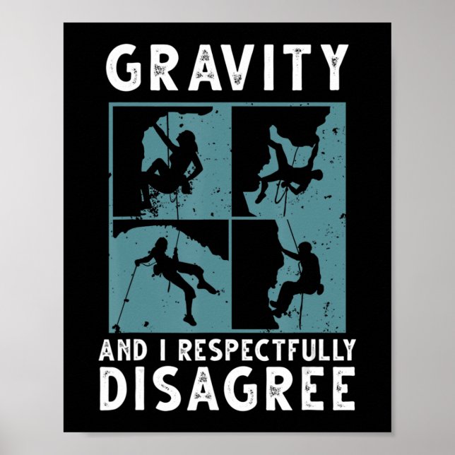 Fun Rock Climbing Art For Men Women Bouldering Cli Poster (Front)