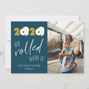 Fun "Rolled with it" Custom Photo Christmas Holiday Card