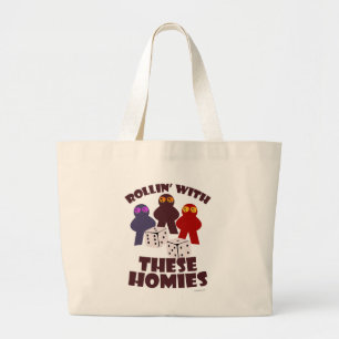 Fun Rolling Homies Boardgame Meeple Design Large Tote Bag