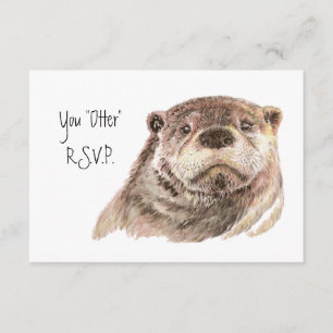 Fun RSVP  Reply with Watercolor Otter