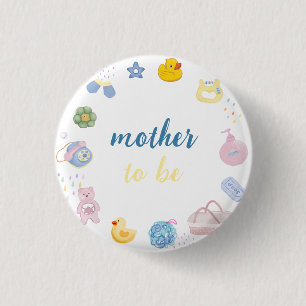 Fun Rubber Duck Bath Mother to Be Baby Shower  3 Cm Round Badge
