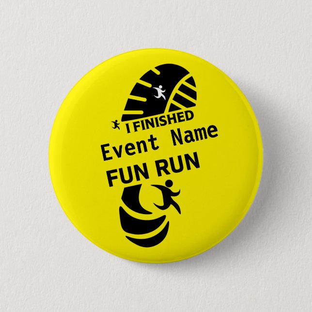 Fun Run Event Cause Charity Promotion Prize 6 Cm R 6 Cm Round Badge (Front)