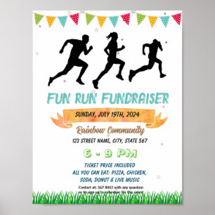 Fun run Marathon event template Poster