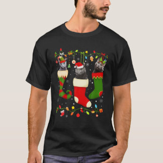 Fun Russian Blue Stocking Christmas Light Socks Xm T-Shirt