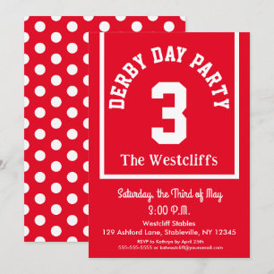 Fun Saddlecloth Derby Horse Race Party Dots Invitation