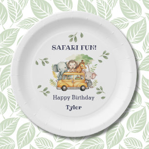 Fun Safari Animal Jungle Birthday Paper Plate