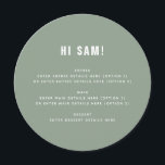 Fun Sage Green Guest Name Place Card Wedding Menu<br><div class="desc">Fun Monochrome Guest Name Place Card Wedding Menu Can be fully customised to suit your needs. © Gorjo Designs. Made for you via the Zazzle platform. // Looking for matching items? Other stationery from the set available in the ‘collections’ section of my store. // Need help customising your design? Got...</div>