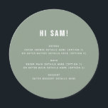 Fun Sage Green Guest Name Place Card Wedding Menu<br><div class="desc">Fun Monochrome Guest Name Place Card Wedding Menu Can be fully customised to suit your needs. © Gorjo Designs. Made for you via the Zazzle platform. // Looking for matching items? Other stationery from the set available in the ‘collections’ section of my store. // Need help customising your design? Got...</div>