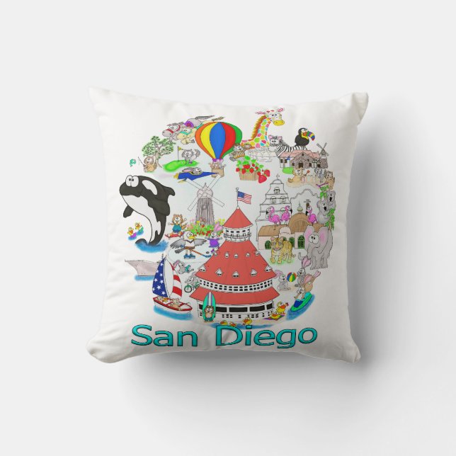 Fun San Diego California Cushion (Front)