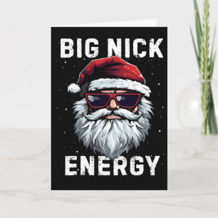 Fun Santa Big Nick Energy Santa Face Merry Christm Card