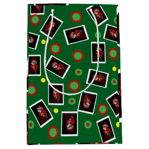 Fun Santa Cat Tabby Pet Maureen Girard noël Medium Gift Bag