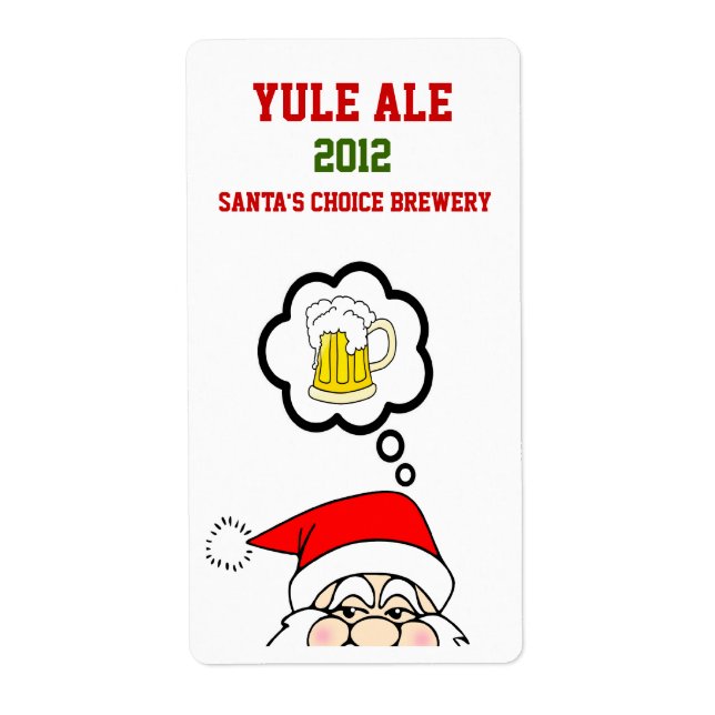 Fun Santa Christmas Custom Beer Labels (Front)