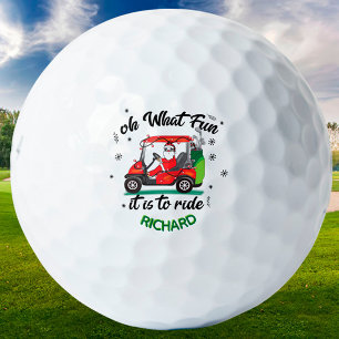 Fun Santa Golf Cart Name Balls