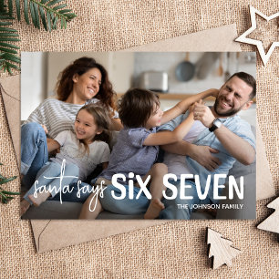 Fun Santa Says 67 Photo Holiday Card