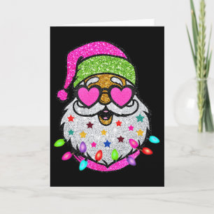 Fun Santa With Sungles Christmas Pink Women Girls  Card