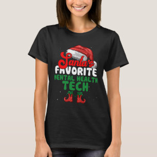 Fun Santa's Favourite Mental Health Tech Christmas T-Shirt