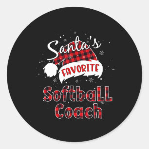 Fun Santa's Favourite Softbyll Coach Christmas Pla Classic Round Sticker