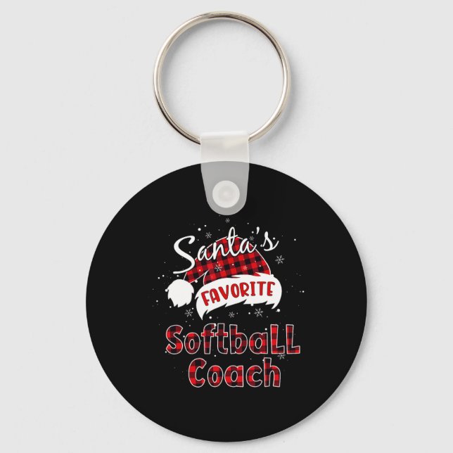 Fun Santa's Favourite Softbyll Coach Christmas Pla Key Ring (Front)