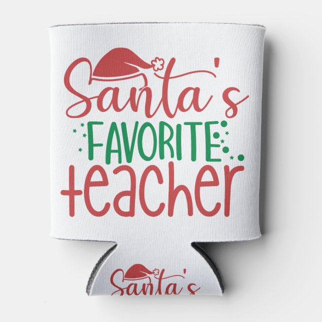 Fun Santa's Favourite Teacher Can Cooler (Front)