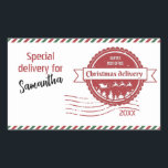 Fun Santa's Special Delivery Christmas Rectangular Sticker<br><div class="desc">Fun Santa's Special Delivery Christmas</div>