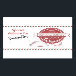 Fun Santa's Special Delivery Christmas Rectangular Sticker<br><div class="desc">Fun Santa's Special Delivery Christmas</div>