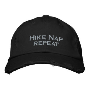 Fun saying - Hike Nap Repeat Embroidered Hat