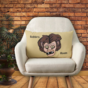 Fun Scary Cartoon Werewolf Fangs Brown Hair Lumbar Cushion