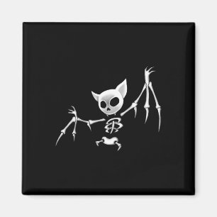 Fun Scary Dark Flying Skeleton Bat Halloween Cloth Magnet