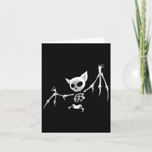 Fun Scary Dark Flying Skeleton T Halloween Clothin Card